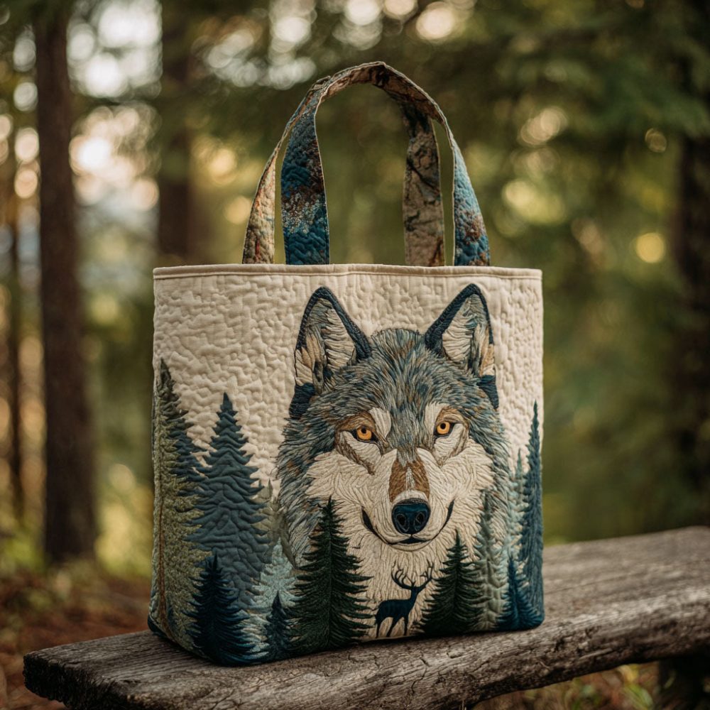 Forest Guardian Quilted Tote Bag