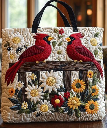Forever Cardinal Quilted Tote Bag