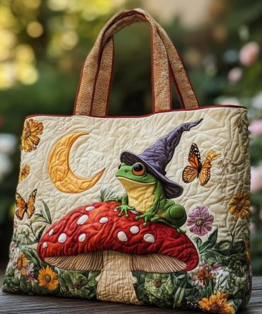 Frog Meadow Quilted Tote Bag