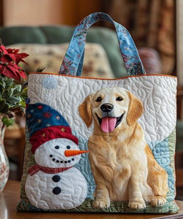 Frosty Paws Quilted Tote Bag