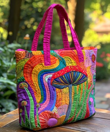 Fungi Haven Quilted Tote Bag
