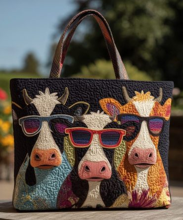 Funky Farmyard Quilted Tote Bag