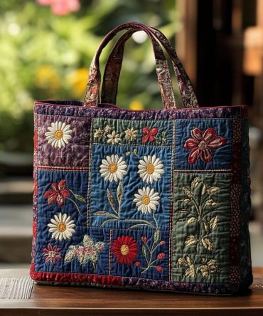 Garden Glow Quilted Tote Bag
