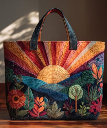 Garden Sun Quilted Tote Bag