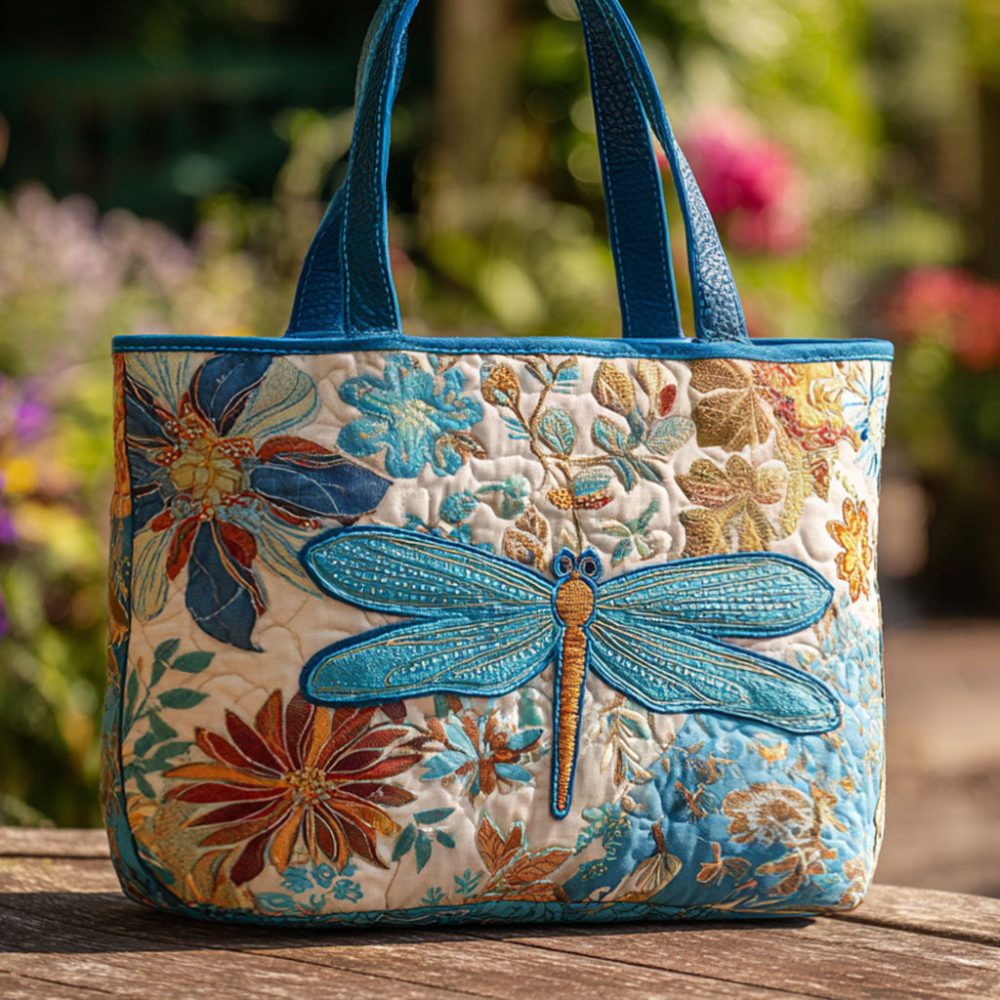 Garden Whirl Quilted Tote Bag