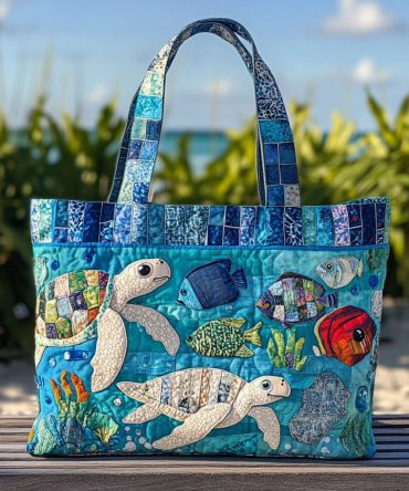 Gentle Tide Quilted Tote Bag