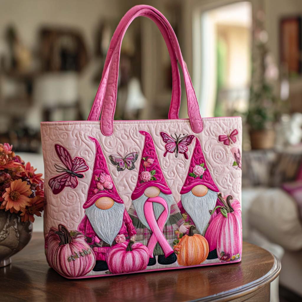 Gnome Hope Squad Quilted Tote Bag