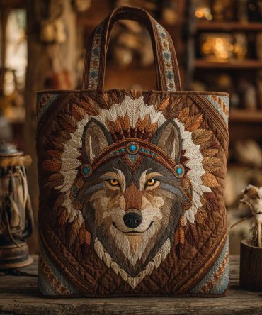 Golden Alpha Quilted Tote Bag