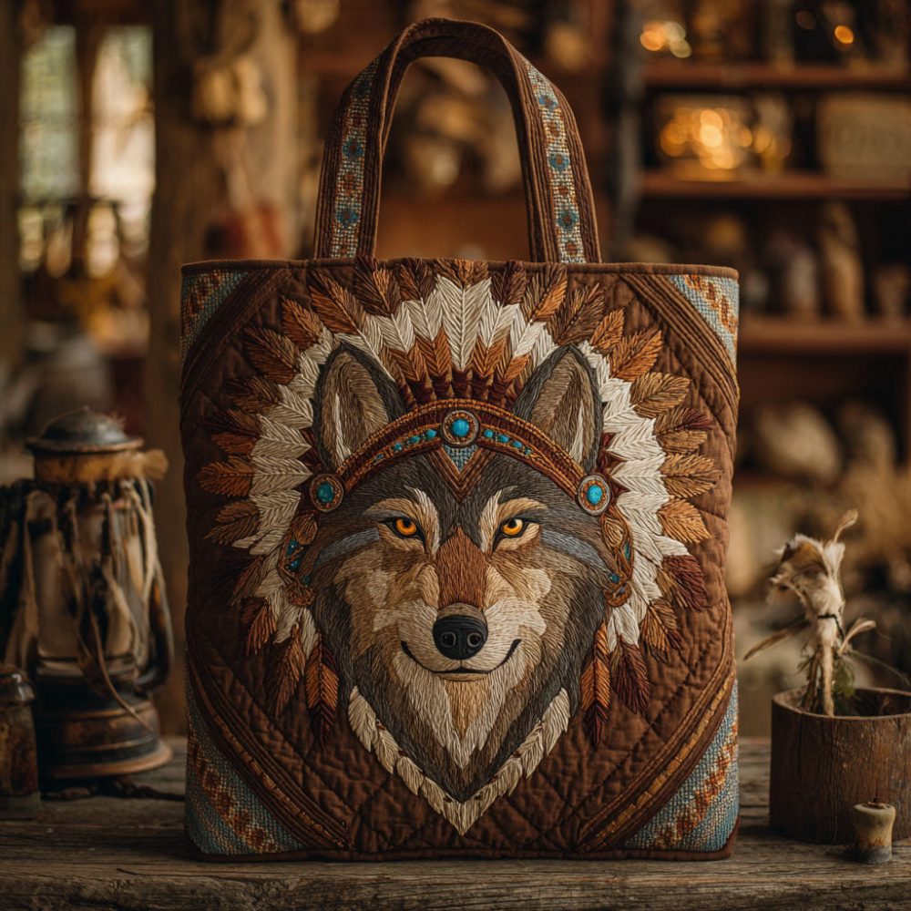 Golden Alpha Quilted Tote Bag