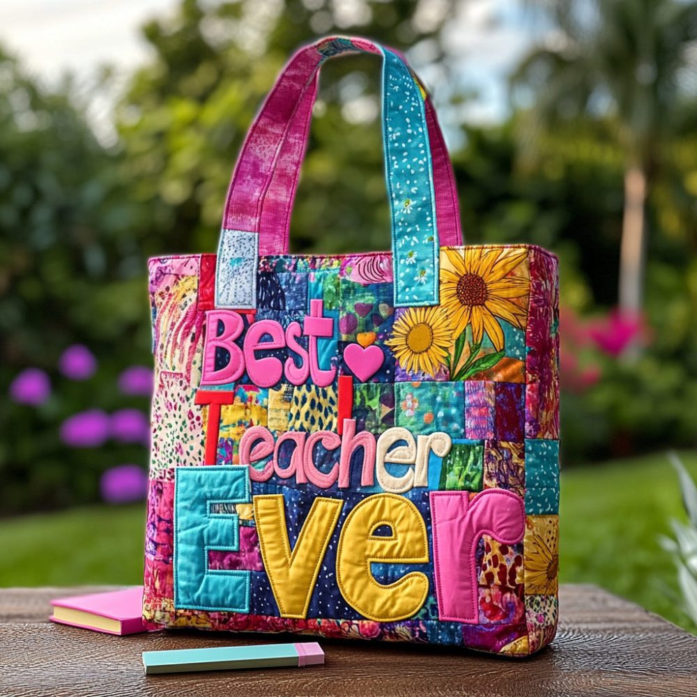 Golden Chalk Quilted Tote Bag