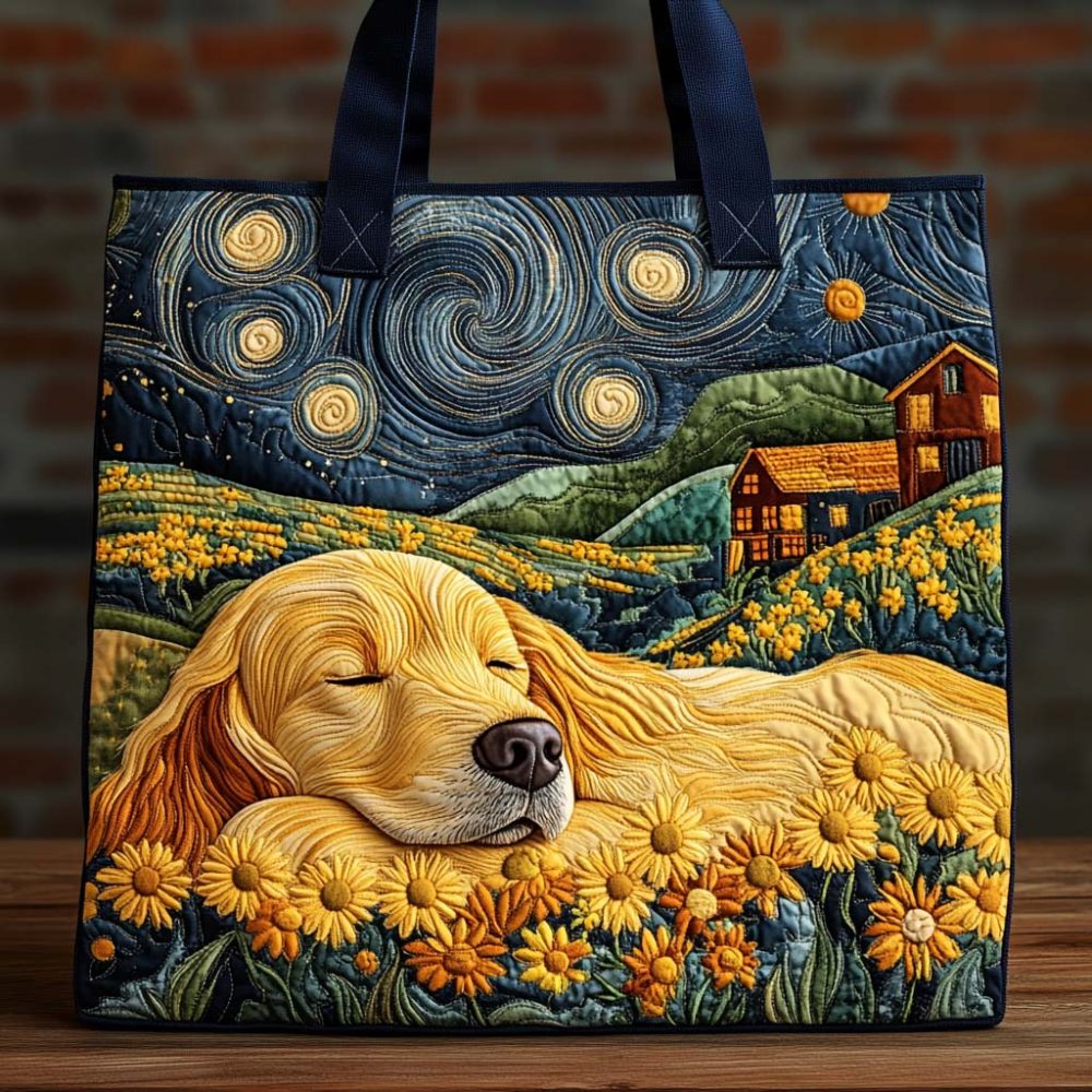 Golden Dreams Quilted Tote Bag