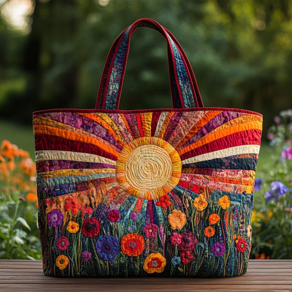 Golden Field Quilted Tote Bag