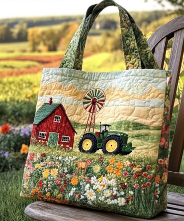 Golden Fields Quilted Tote Bag
