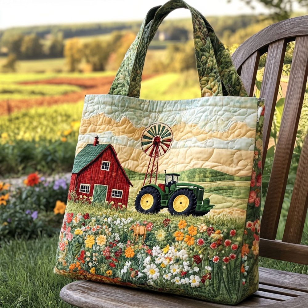 Golden Fields Quilted Tote Bag