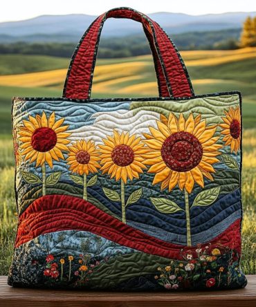 Golden Fields Quilted Tote Bag