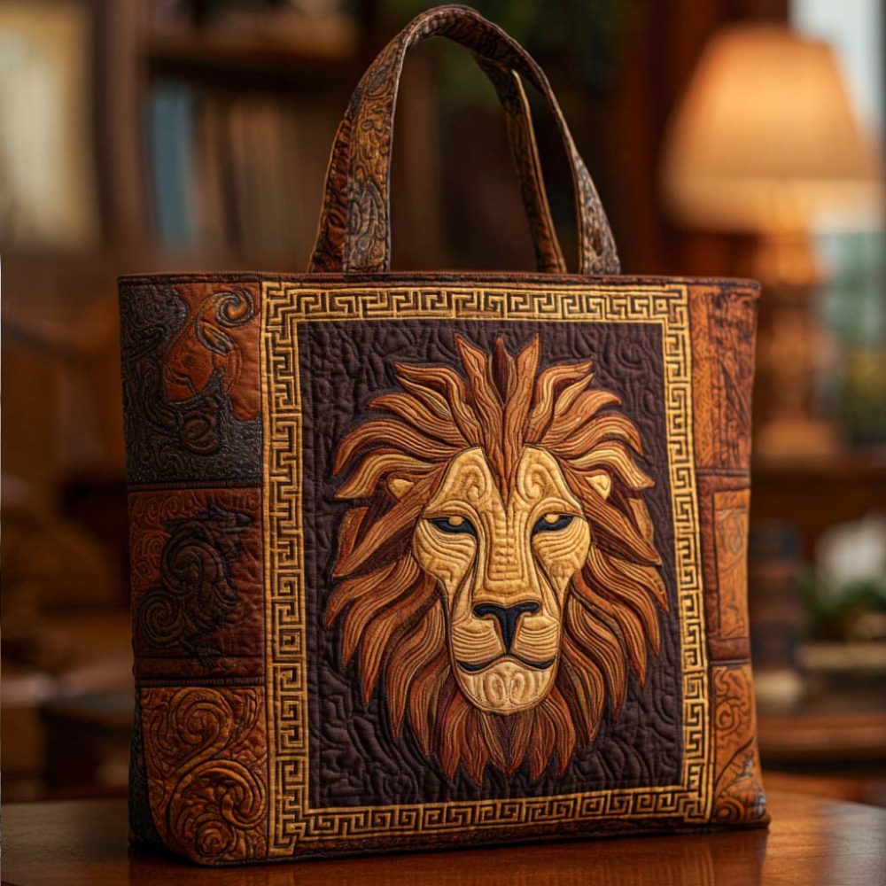 Golden Guard Quilted Tote Bag