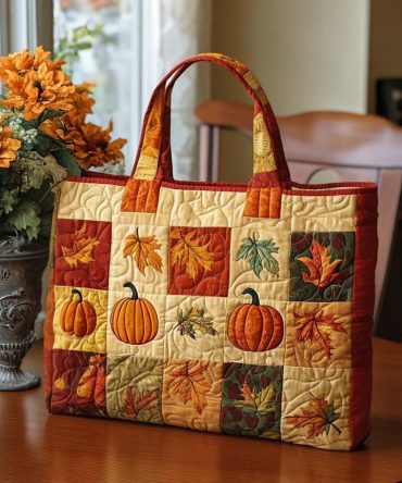Golden Hours Quilted Tote Bag