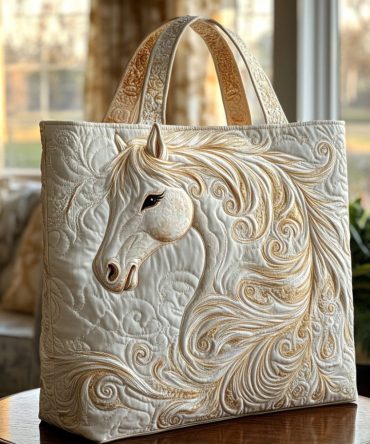 Golden Mane Quilted Tote Bag