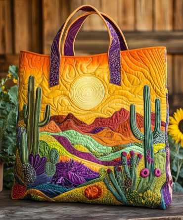 Golden Mesa Quilted Tote Bag