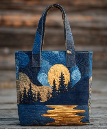 Golden Reflection Quilted Tote Bag