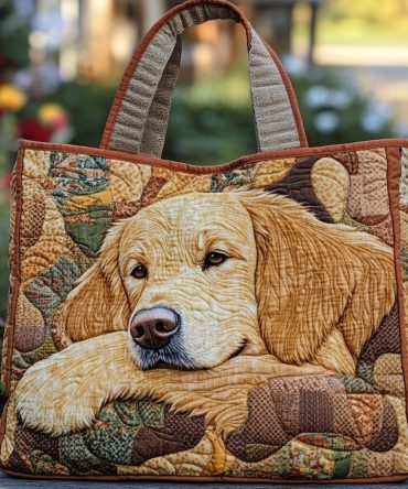 Golden Retriever Charm Quilted Tote Bag
