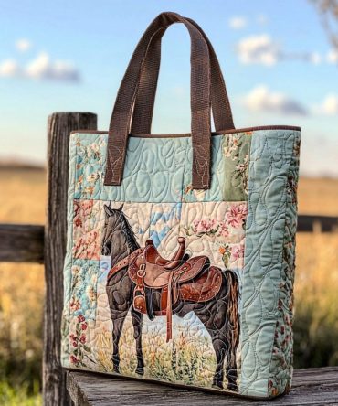 Golden Spur Quilted Tote Bag