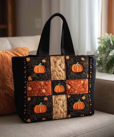 Golden Trail Quilted Tote Bag