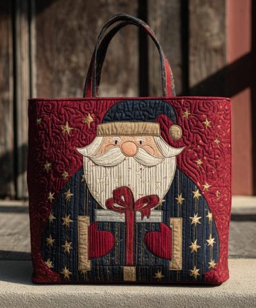 Grand Santa Claus Quilted Tote Bag