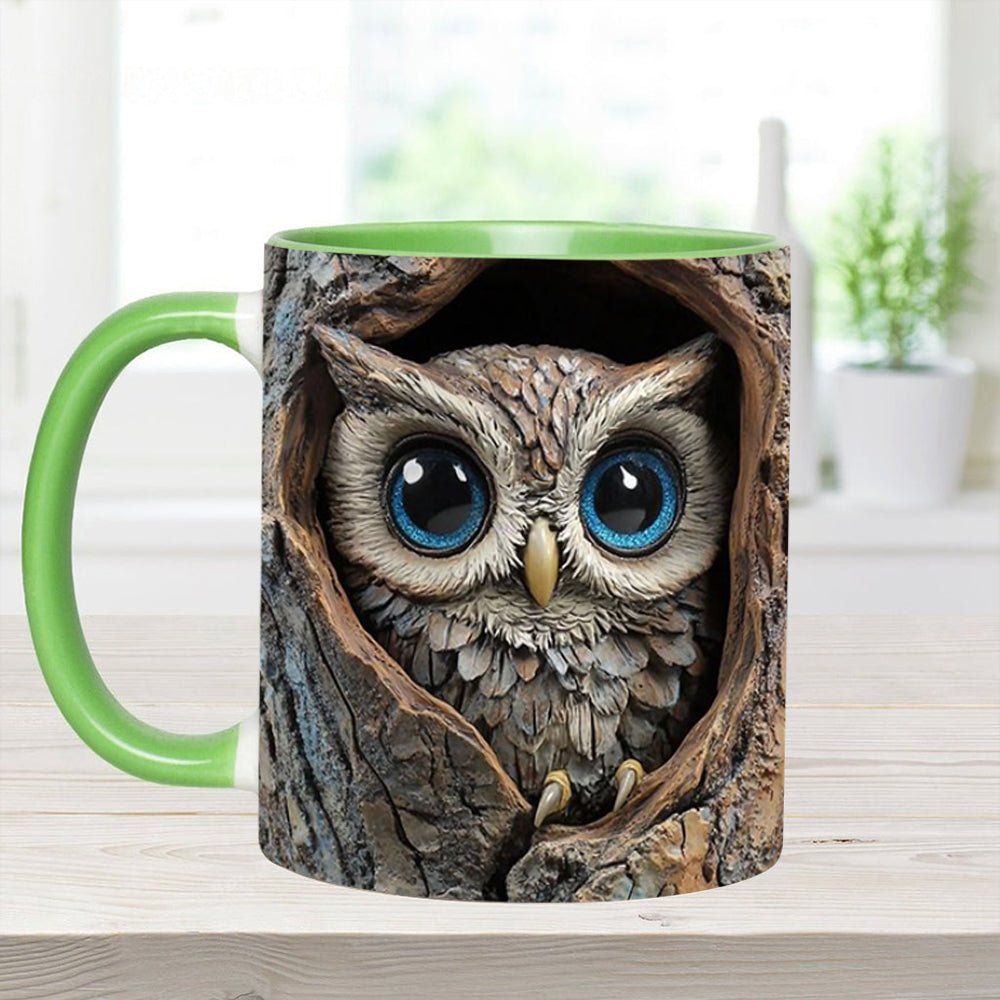 Owl Accent Mug - Personalized Accent Mug - Image 2