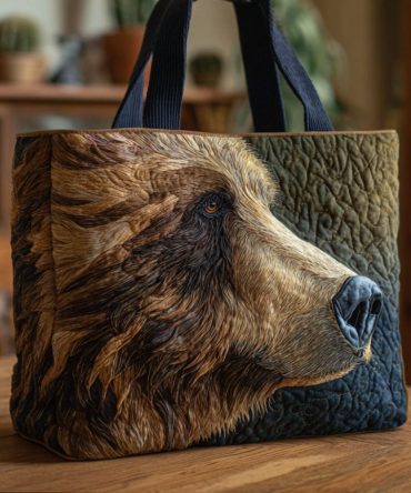 Grizzly Dreams Quilted Tote Bag