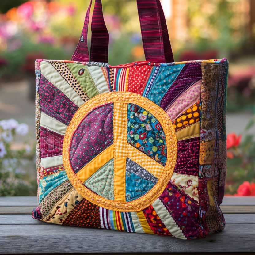 Groovy Threads Quilted Tote Bag
