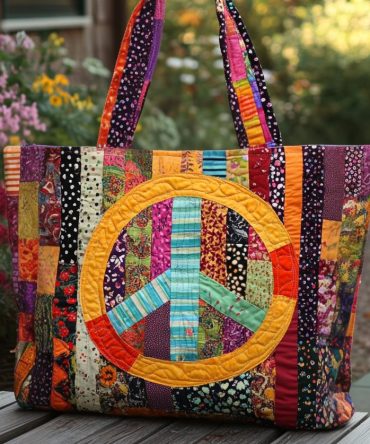 Hand-Stitched Harmony Quilted Tote Bag