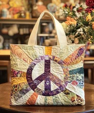 Happy Camper Quilted Tote Bag