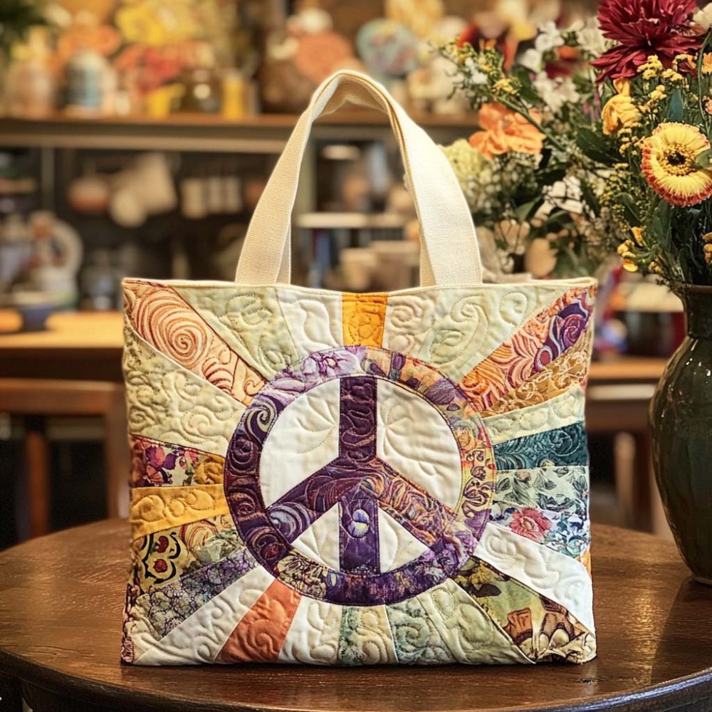 Happy Camper Quilted Tote Bag