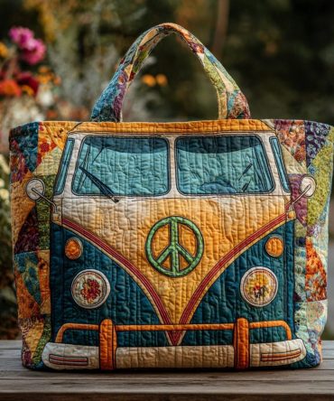 Happy Road Quilted Tote Bag