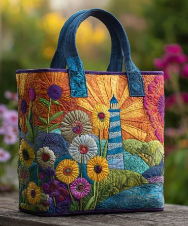 Harbor Flame Quilted Tote Bag