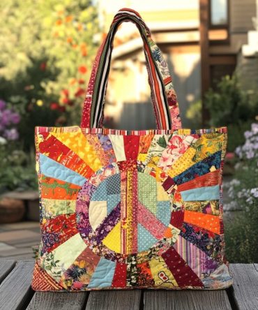 Harmony Patch Quilted Tote Bag