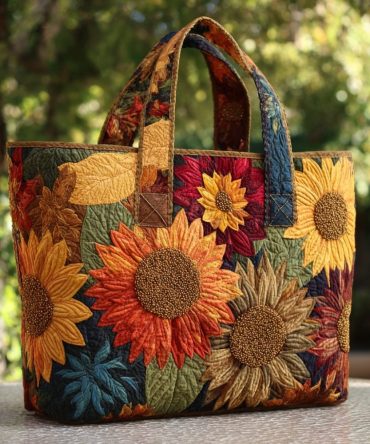 Harvest Bloom Quilted Tote Bag