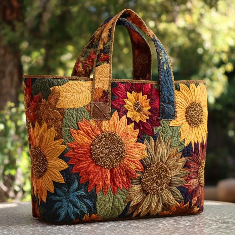 Harvest Bloom Quilted Tote Bag