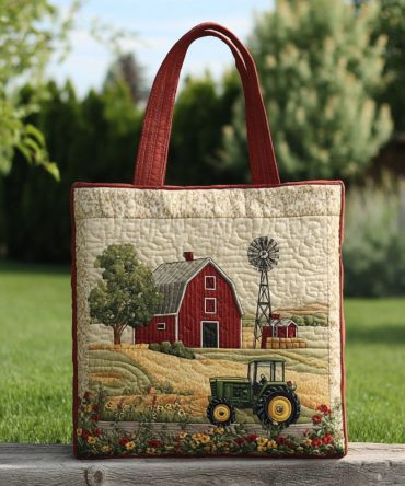 Harvest Panorama Quilted Tote Bag