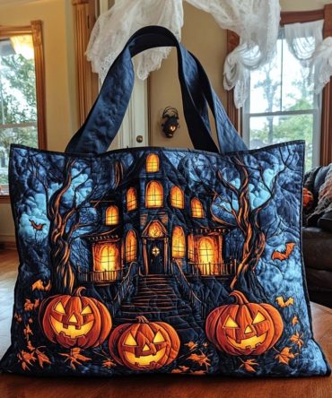 Haunted Glow Quilted Tote Bag