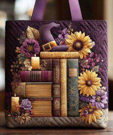 Haunted Page Quilted Tote Bag