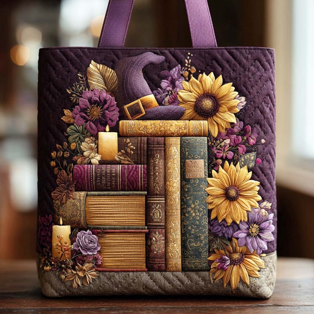 Haunted Page Quilted Tote Bag