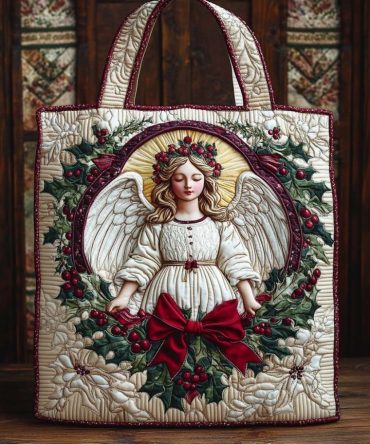 Heavenly Angel Blessing Quilted Tote Bag