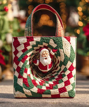 Hello Claus Quilted Tote Bag