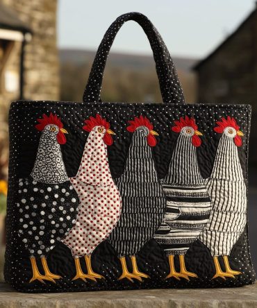 Hen House Posse Quilted Tote Bag