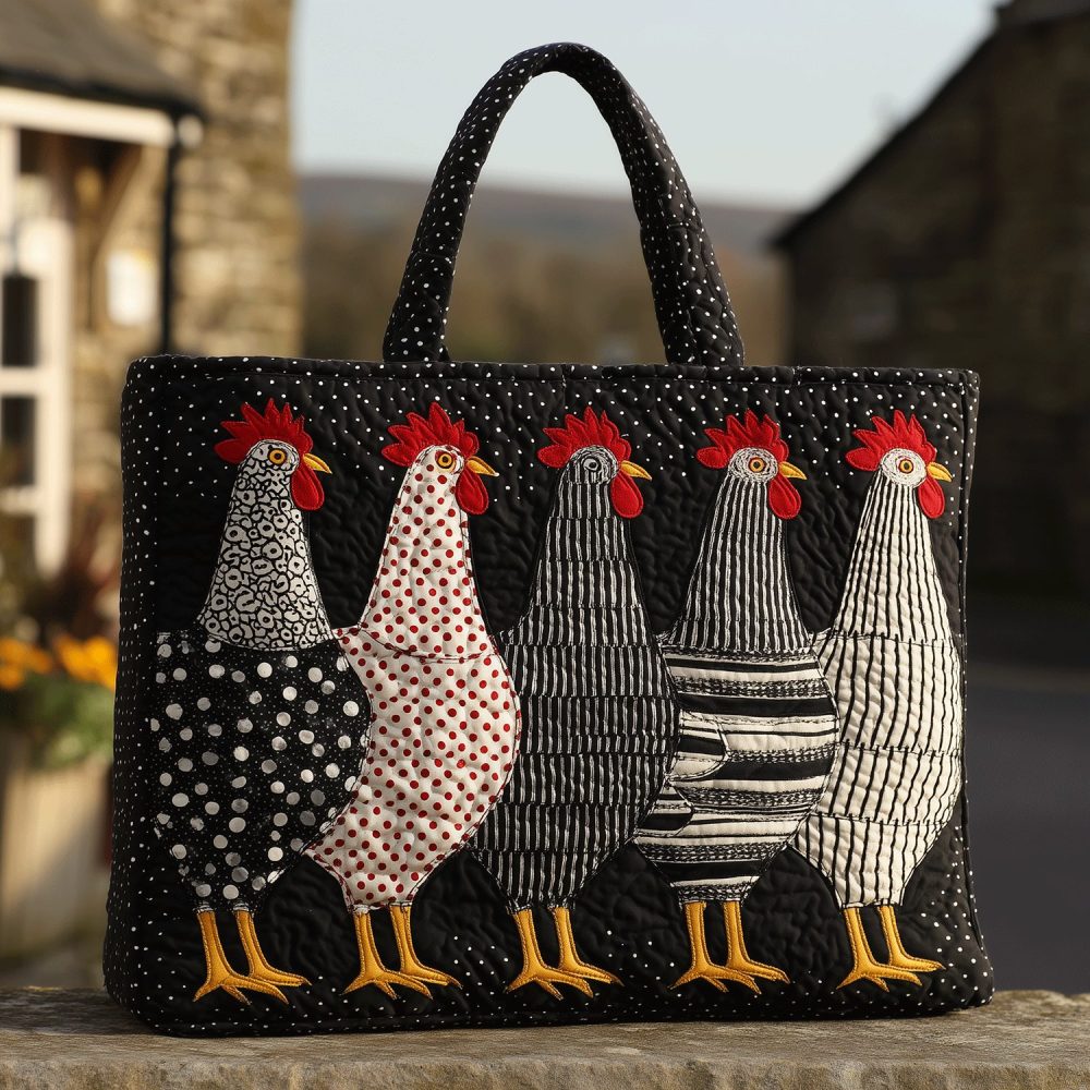 Hen House Posse Quilted Tote Bag