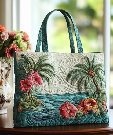 Ocean Quilted Tote Bag