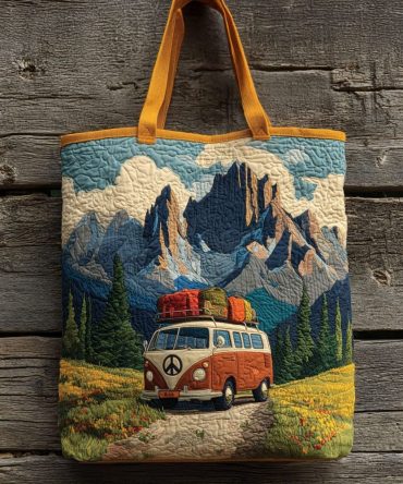 Hillside Journey Quilted Tote Bag