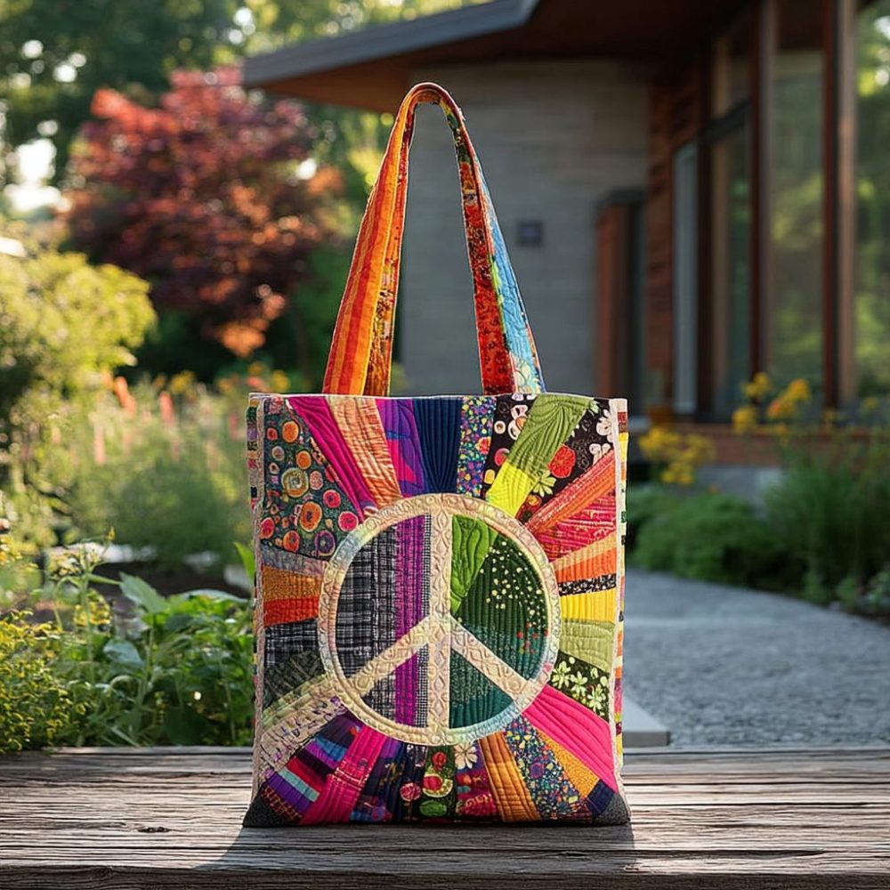 Hippie Bloom Quilted Tote Bag